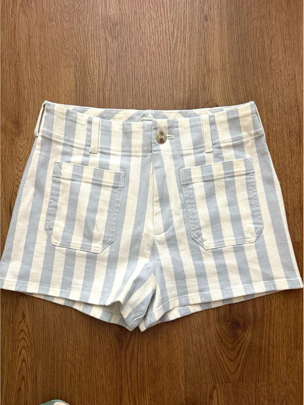 Anthropologie Maeve The Colette Shorts 29 Blue White Stripe High Rise Cotton